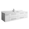 Fresca Lucera 60" White Wall Hung Modern Bathroom Cabinet w/ Top & Single Undermount Sink FCB6160WH-UNS-CWH-U