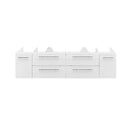 Fresca Lucera 60" White Wall Hung Single Undermount Sink Modern Bathroom Cabinet FCB6160WH-UNS