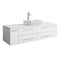 Fresca Lucera 60" White Wall Hung Modern Bathroom Cabinet w/ Top & Single Vessel Sink FCB6160WH-VSL-CWH-V