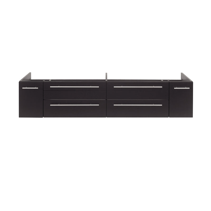 Fresca Lucera 72" Espresso Wall Hung Double Undermount Sink Modern Bathroom Cabinet FCB6172ES-UNS