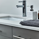 Fresca Lucera 72" Gray Wall Hung Modern Bathroom Cabinet with Top and Double Undermount Sinks FCB6172GR-UNS-D-CWH-U