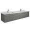 Fresca Lucera 72" Gray Wall Hung Modern Bathroom Cabinet w/ Top & Double Undermount Sinks FCB6172GR-UNS-D-CWH-U