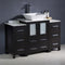 Fresca Torino 48" Espresso Modern Bathroom Cabinets with Top and Vessel Sink FCB62-122412ES-CWH-V