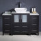 Fresca Torino 48" Espresso Modern Bathroom Cabinets with Top and Vessel Sink FCB62-122412ES-CWH-V