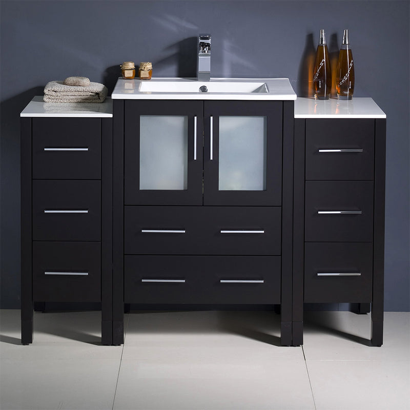 Fresca Torino 48" Espresso Modern Bathroom Cabinets with Integrated Sink FCB62-122412ES-I