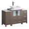 Fresca Torino 48" Gray Oak Modern Bathroom Cabinets w/ Top & Vessel Sink FCB62-122412GO-CWH-V