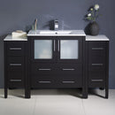 Fresca Torino 54" Espresso Modern Bathroom Cabinets with Integrated Sink FCB62-123012ES-I