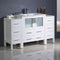 Fresca Torino 54" White Modern Bathroom Cabinets with Integrated Sink FCB62-123012WH-I