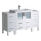 Fresca Torino 54" White Modern Bathroom Cabinets w/ Integrated Sink FCB62-123012WH-I