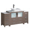 Fresca Torino 60" Gray Oak Modern Bathroom Cabinets w/ Top & Vessel Sink FCB62-123612GO-CWH-V