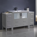 Fresca Torino 60" Gray Modern Bathroom Cabinets with Integrated Sink FCB62-123612GR-I