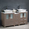 Fresca Torino 60" Gray Oak Modern Double Sink Bathroom Cabinets with Tops and Vessel Sinks FCB62-241224GO-CWH-V