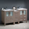 Fresca Torino 60" Gray Oak Modern Double Sink Bathroom Cabinets with Integrated Sinks FCB62-241224GO-I