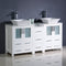 Fresca Torino 60" White Modern Double Sink Bathroom Cabinets with Tops and Vessel Sinks FCB62-241224WH-CWH-V