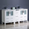 Fresca Torino 60" White Modern Double Sink Bathroom Cabinets with Integrated Sinks FCB62-241224WH-I