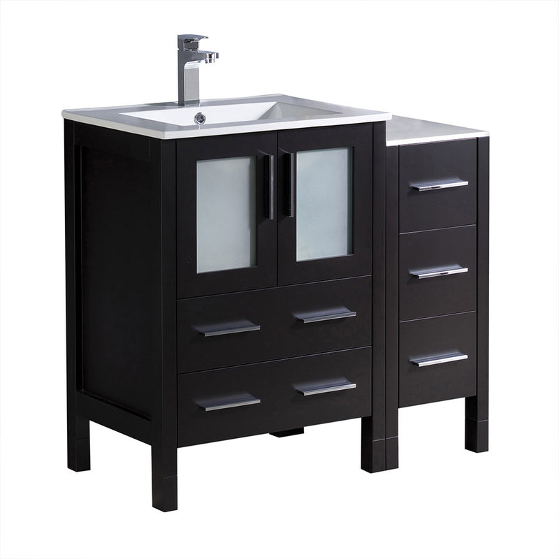 Fresca Torino 36" Espresso Modern Bathroom Cabinets w/ Integrated Sink FCB62-2412ES-I