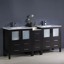 Fresca Torino 72" Espresso Modern Double Sink Bathroom Cabinets with Integrated Sinks FCB62-301230ES-I