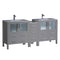 Fresca Torino 72" Gray Modern Double Sink Bathroom Cabinets w/ Integrated Sinks FCB62-301230GR-I