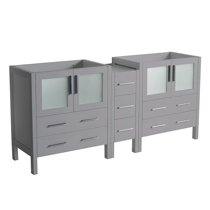 Fresca Torino 72" Gray Modern Bathroom Cabinets FCB62-301230GR