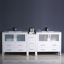 Fresca Torino 72" White Modern Double Sink Bathroom Cabinets with Integrated Sinks FCB62-301230WH-I