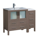 Fresca Torino 42" Gray Oak Modern Bathroom Cabinets w/ Integrated Sink FCB62-3012GO-I