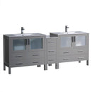 Fresca Torino 84" Gray Modern Double Sink Bathroom Cabinets w/ Integrated Sinks FCB62-361236GR-I