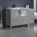 Fresca Torino 48" Gray Modern Bathroom Cabinets with Integrated Sink FCB62-3612GR-I