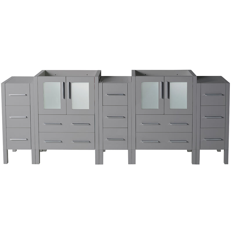 Fresca Torino 72" Gray Modern Bathroom Cabinets FCB62-72GR