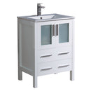 Fresca Torino 24" White Modern Bathroom Cabinet w/ Top & Integrated Sink FCB6224WH-I