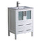 Fresca Torino 24" White Modern Bathroom Cabinet w/ Top & Integrated Sink FCB6224WH-I