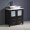 Fresca Torino 30" Espresso Modern Bathroom Cabinet with Top and Vessel Sink FCB6230ES-CWH-V