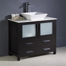 Fresca Torino 36" Espresso Modern Bathroom Cabinet with Vessel Sink FCB6236ES-CWH-V