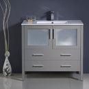 Fresca Torino 36" Gray Modern Bathroom Cabinet with Integrated Sink FCB6236GR-I