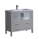 Fresca Torino 36" Gray Modern Bathroom Cabinet w/ Integrated Sink FCB6236GR-I