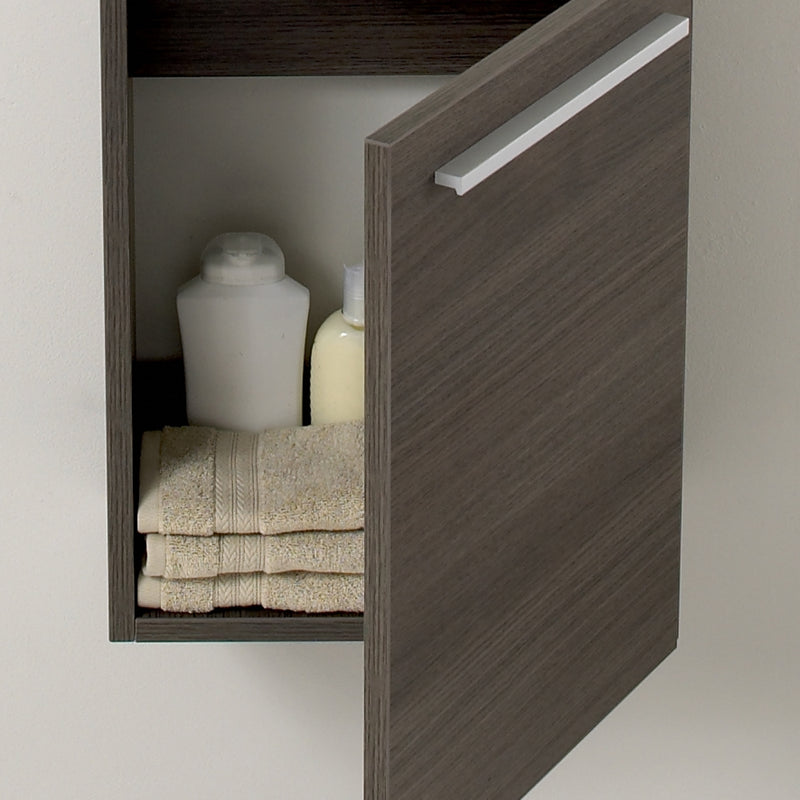 Fresca Pulito 16" Small Gray Oak Modern Bathroom Vanity with Integrated Sink FCB8002GO-I