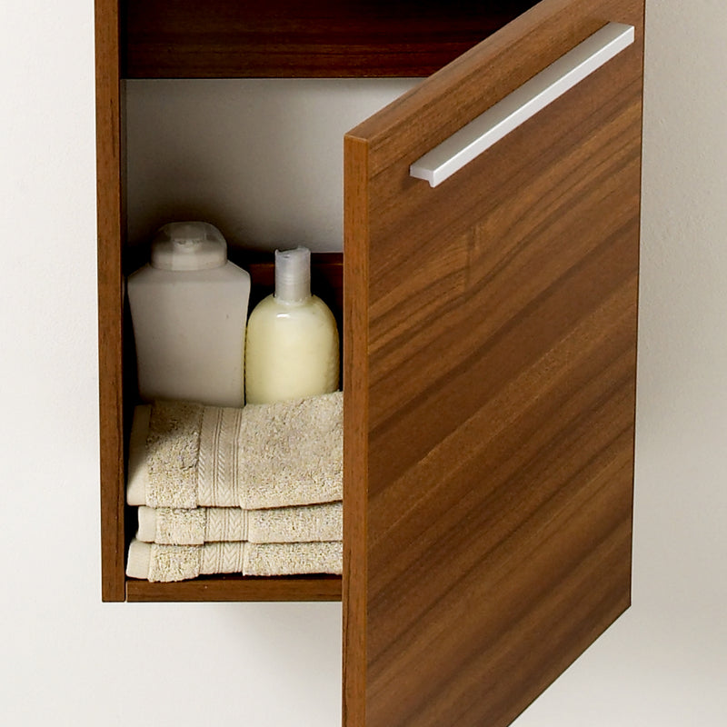 Fresca Pulito 16" Small Teak Modern Bathroom Vanity with Integrated Sink FCB8002TK-I