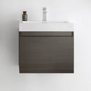 Fresca Nano 24" Gray Oak Modern Bathroom Cabinet with Integrated Sink FCB8006GO-I