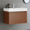 Fresca Mezzo 30" Teak Wall Hung Modern Bathroom Cabinet with Integrated Sink FCB8007TK-I