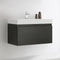 Fresca Mezzo 36" Black Wall Hung Modern Bathroom Cabinet with Integrated Sink FCB8008BW-I