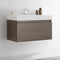 Fresca Mezzo 36" Gray Oak Wall Hung Modern Bathroom Cabinet with Integrated Sink FCB8008GO-I