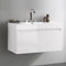 Fresca Mezzo 39" White Modern Bathroom Cabinet with Integrated Sink FCB8010WH-I