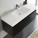 Fresca Mezzo 48" Black Wall Hung Modern Bathroom Cabinet with Integrated Sink FCB8011BW-I