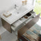 Fresca Mezzo 48" Gray Oak Wall Hung Modern Bathroom Cabinet with Integrated Sink FCB8011GO-I