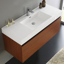 Fresca Mezzo 48" Teak Wall Hung Modern Bathroom Cabinet with Integrated Sink FCB8011TK-I