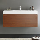 Fresca Mezzo 48" Teak Wall Hung Modern Bathroom Cabinet with Integrated Sink FCB8011TK-I