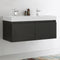 Fresca Mezzo 48" Black Wall Hung Double Sink Modern Bathroom Cabinet with Integrated Sink FCB8012BW-I