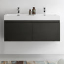 Fresca Mezzo 48" Black Wall Hung Double Sink Modern Bathroom Cabinet with Integrated Sink FCB8012BW-I