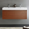 Fresca Mezzo 48" Teak Wall Hung Double Sink Modern Bathroom Cabinet with Integrated Sink FCB8012TK-I