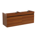 Fresca Mezzo 48" Teak Wall Hung Double Sink Modern Bathroom Cabinet FCB8012TK