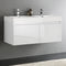 Fresca Mezzo 48" White Wall Hung Double Sink Modern Bathroom Cabinet with Integrated Sink FCB8012WH-I